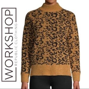 Workshop Republic Clothing Leopard Print Sweater Size Small PRICE FIRM